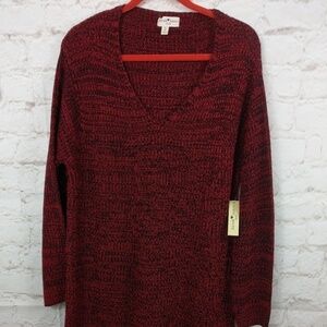 Plus Size Red & Black Long Sleeve knit Dre…